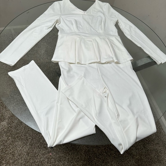 PEPLUM ONE PIECE JUMPSUIT WITH SIDE POCKETS. - Picture 6 of 13